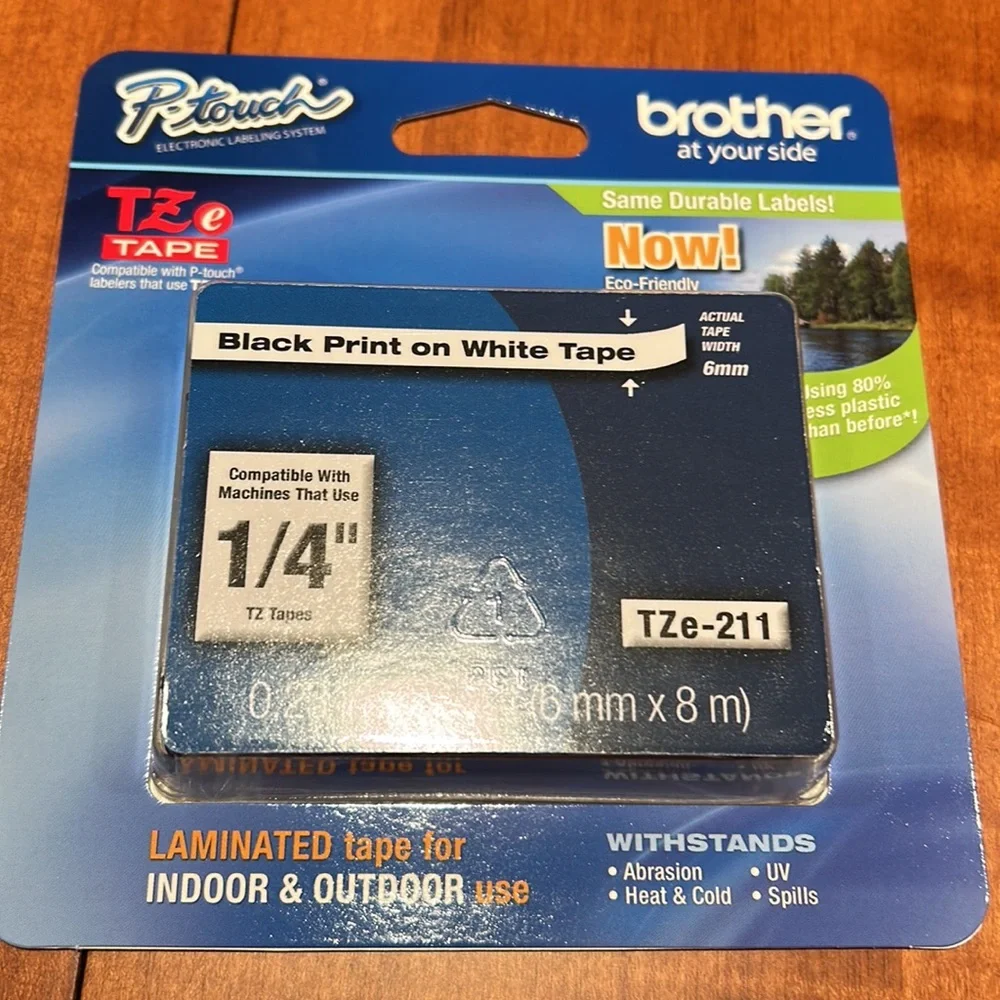 New in package P-touch electronic label tape cartridges 1/4 inch and 3/4 inch